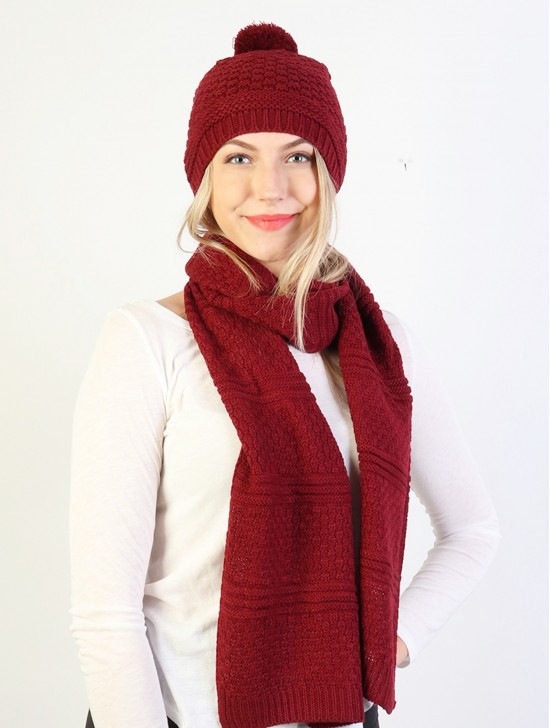 Fashion Knitted Set W/ (Scarf, Hat)